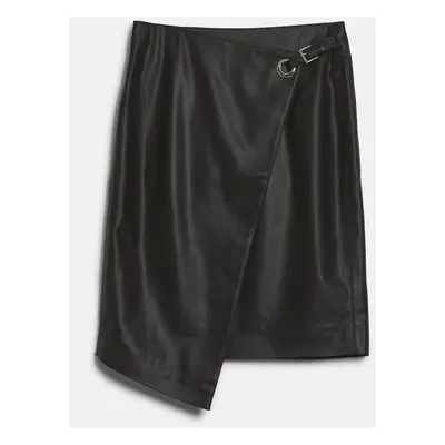 Sukně karl lagerfeld faux leather skirt black