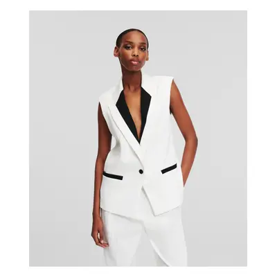 Blejzr karl lagerfeld tailored gilet white/black