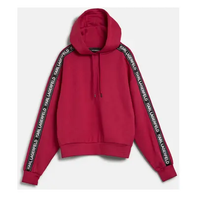 Mikina karl lagerfeld logo tape hoodie persian red