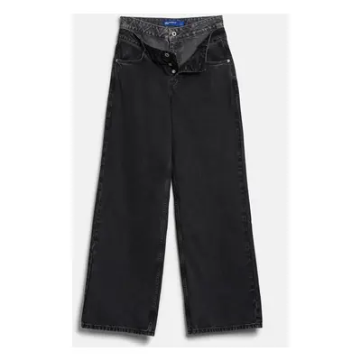 Džíny karl lagerfeld jeans klj hr relaxed wb denim washed wiser black