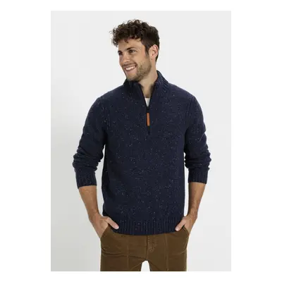 Svetr camel active pullover troyer night blue check