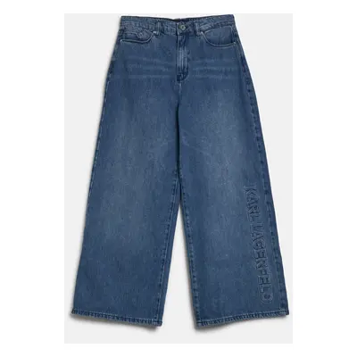 Džíny karl lagerfeld denim culottes w/logo mid blue denim