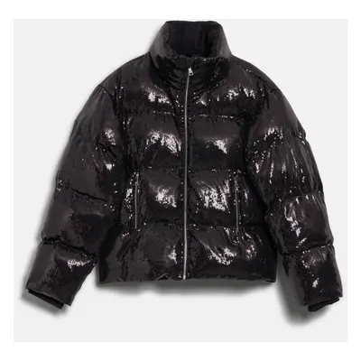 Bunda karl lagerfeld sequin faux down jacket black