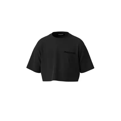 Tričko dsquared easy tee cropped t-shirts black