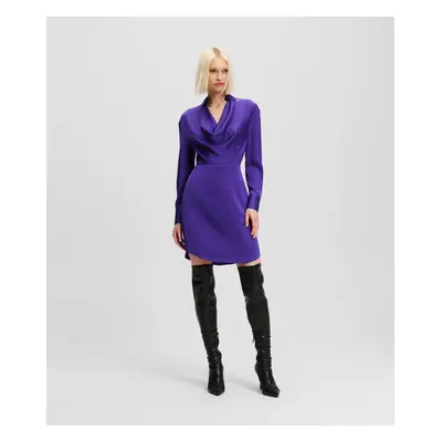 Šaty karl lagerfeld satin dress w/ karl chain deep purple