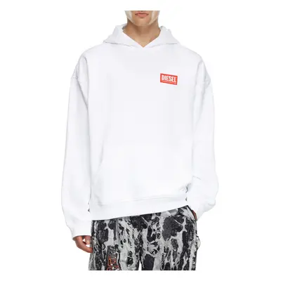 Mikina diesel s-boxt-hood-lab sweat-shirt bright white