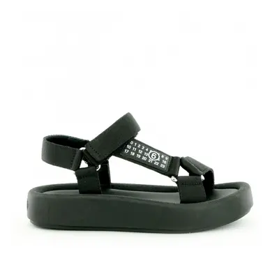 Sandále mm6 logo tape platform sandals black