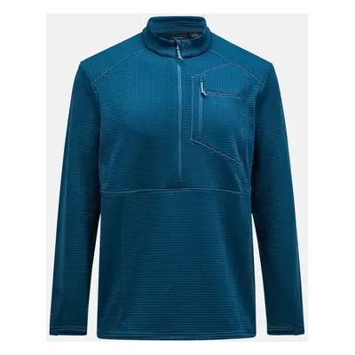 Mikina peak performance m trail polartec half zip infinity teel