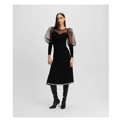 Sukně karl lagerfeld a line pearl knit skirt black