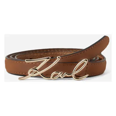 Opasek karl lagerfeld k/signature sm buckle belt sudan brown