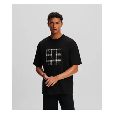 Tričko karl lagerfeld seasonal boucle t-shirt black