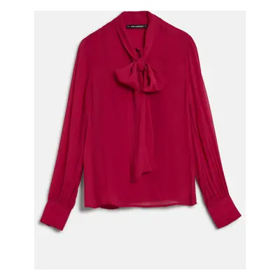 Halenka karl lagerfeld bow blouse persian red