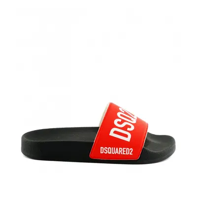 Pantofle dsquared2 sandals maxi logo print red