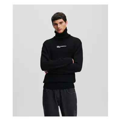 Svetr karl lagerfeld jeans klj regular rollneck sweater black