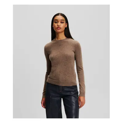 Svetr karl lagerfeld cashmere crewneck beige