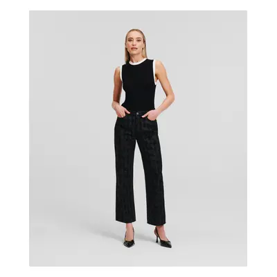 Džíny karl lagerfeld aop kameo gf denim pants black denim kameo