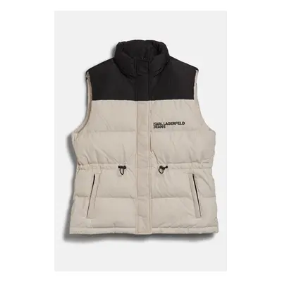 Vesta karl lagerfeld jeans klj blocked puffer vest black/ whitecap gray