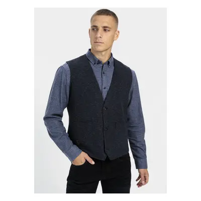 Vesta camel active jersey vest night blue check