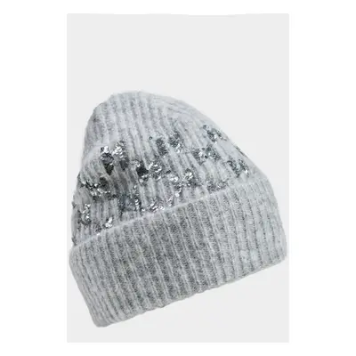 Čepice karl lagerfeld k/evening knit beanie grey