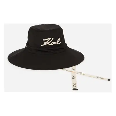 Klobouk karl lagerfeld k/signature long brim hat black