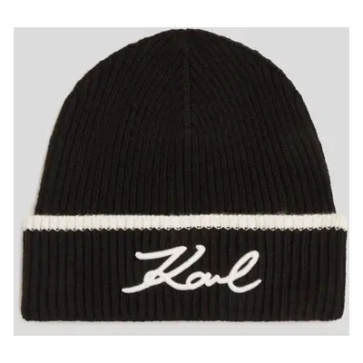 Čepice karl lagerfeld k/signature beanie black/white