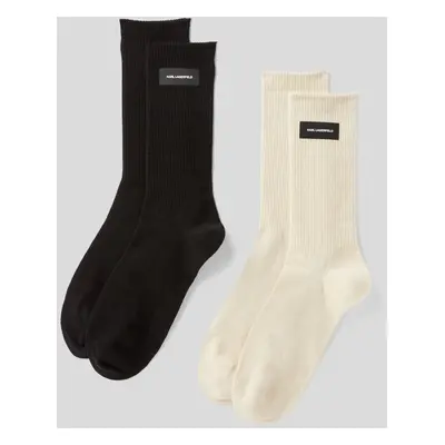 Ponožky karl lagerfeld k/essential logo pack socks pristine/black