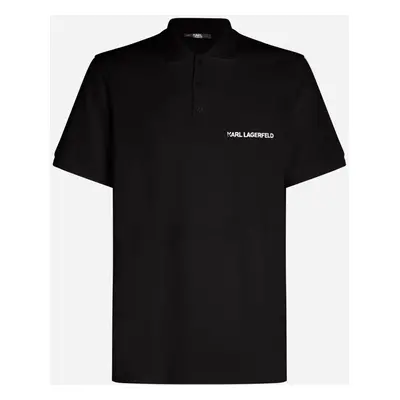 Tričko karl lagerfeld elongated logo pique polo black