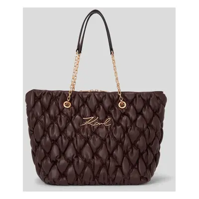 Kabelka karl lagerfeld k/signature kuilt tote dark chocolate