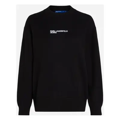 Svetr karl lagerfeld jeans klj relaxed logo sweater black