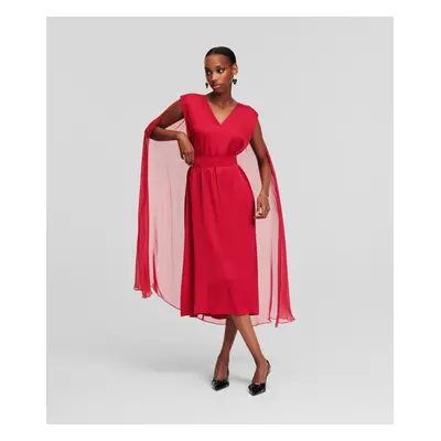 Šaty karl lagerfeld midi ceremony cape dress persian red