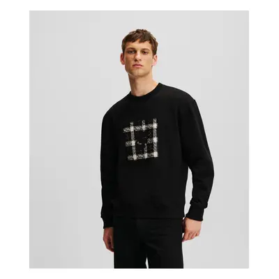 Mikina karl lagerfeld seasonal boucle sweatshirt black