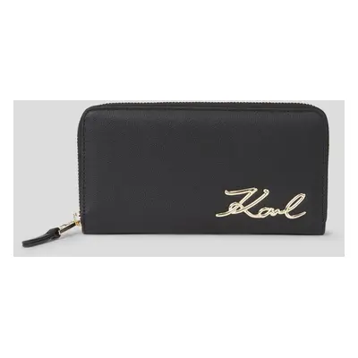 Peněženka karl lagerfeld k/signature 2.0 cont zip wllt black/gold