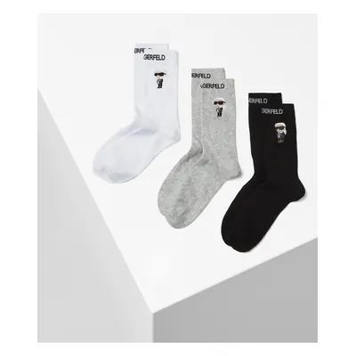 Ponožky 3-pack karl lagerfeld k/ikonik 2.0 socks pack black/white/grey