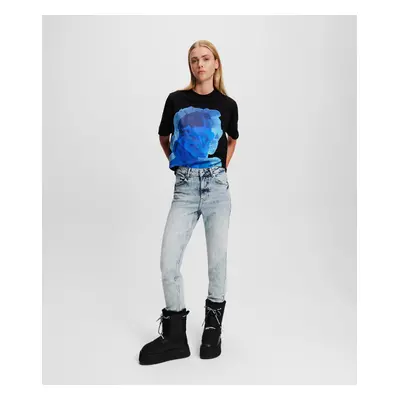 Džíny karl lagerfeld jeans klj hr tapered denim visual acid mid blue