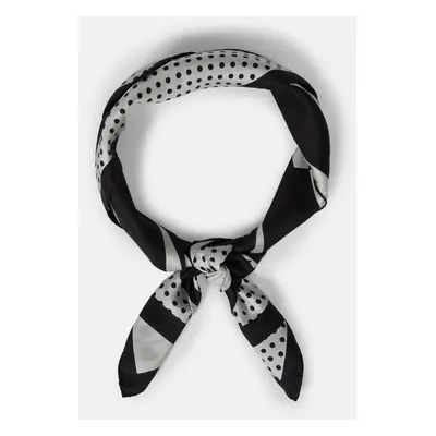 Šátek karl lagerfeld k/circle silk scarf black/white