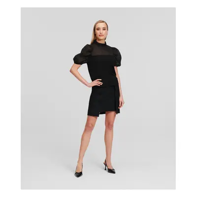 Top karl lagerfeld organza mix top black