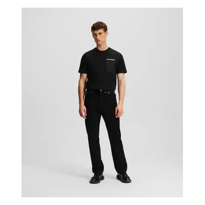 Džíny karl lagerfeld denim pants w/ zipper detail black denim