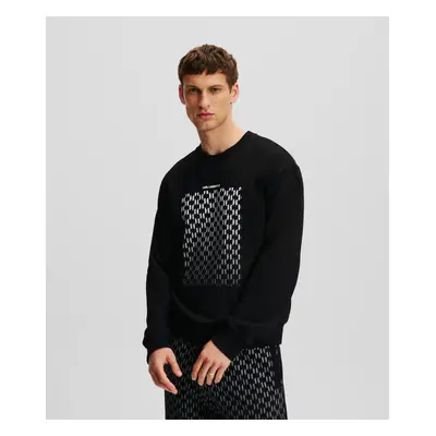 Mikina karl lagerfeld monogram placement sweatshirt black