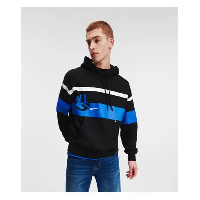 Mikina karl lagerfeld jeans klj relaxed stripe hoodie black