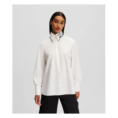 Košile karl lagerfeld signature collar poplin shirt white