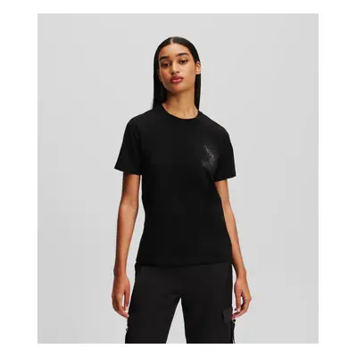 Tričko karl lagerfeld kameo rhinestone t-shirt black