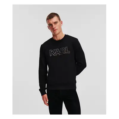 Mikina karl lagerfeld studded karl sweatshirt black