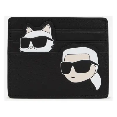 Pouzdro na platební karty karl lagerfeld k/ikonik 2.0 leather ch kc black