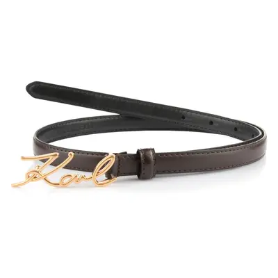 Opasek karl lagerfeld k/signature sm buckle belt dark chocolate