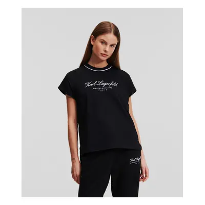 Tričko karl lagerfeld hotel karl cap sleeve t-shirt black