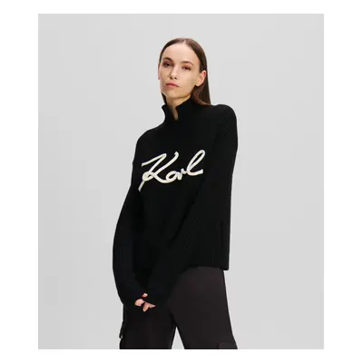 Rolák karl lagerfeld soutache signature chunky knit black/white