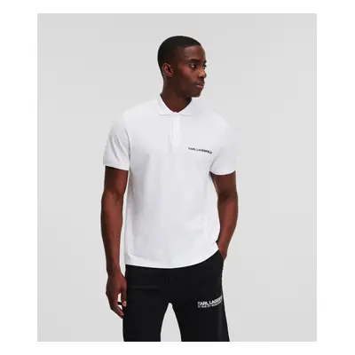 Tričko karl lagerfeld elongated logo pique polo white