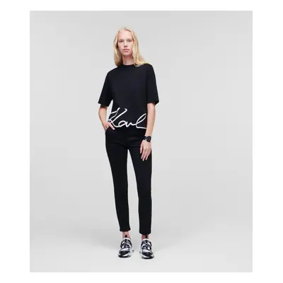 Tričko karl lagerfeld karl signature hem t-shirt black