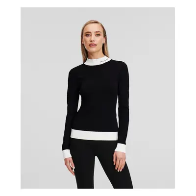 Svetr karl lagerfeld logo turtle neck black/white