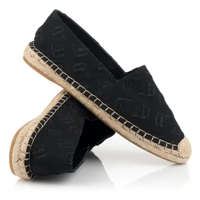 Espadrilky karl lagerfeld kamini nft rpt embro slip black canvas